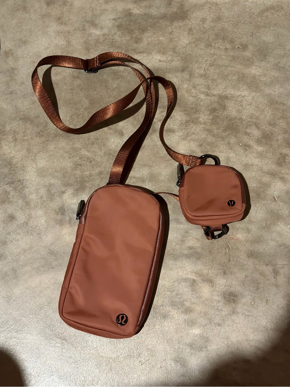 Lululemon Athletica Rust Brown Crossbody Pouch and Coin Purse